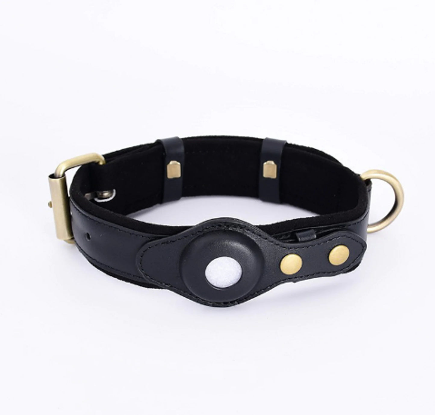 New Leather Airtag Dog Collar Pet Adjustable Collar